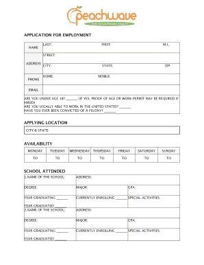 Miktionsprotokoll vorlage - PW Application Form - Peachwave Yogurt