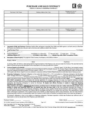 Vermont Purchase and Sale Contract