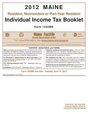 Maine Individual Income Tax Form 1040ME