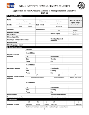 INDIAN INSTITUTE OF MANAGEMENT CALCUTTA Application for ... - fi gc pgstatic