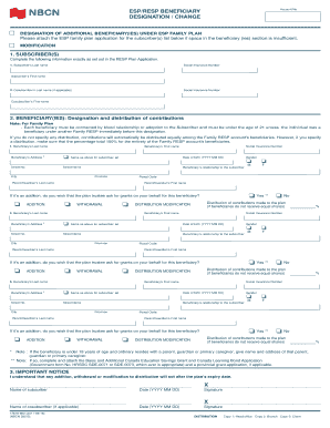 RESP Beneficiary Designation Form