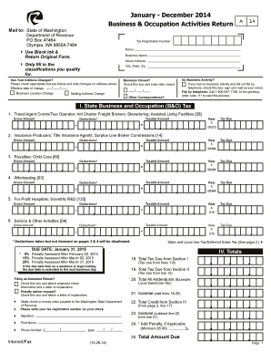 Washington Business & Occupation Tax Return