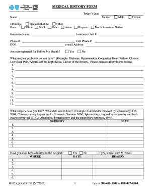 Medical History Form