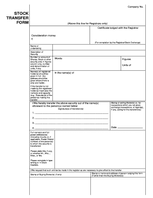 UK Stock Transfer Form