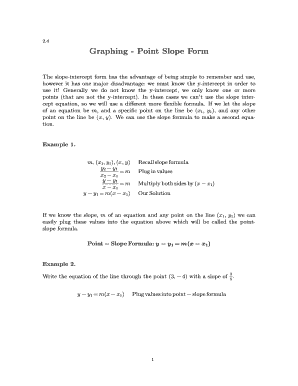 Point Slope Form Worksheet