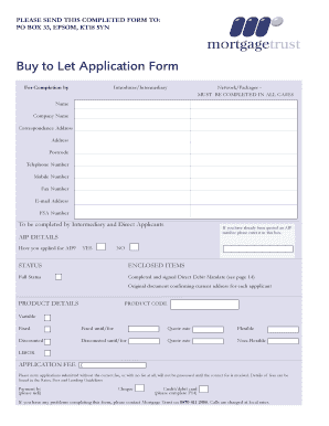 Buy to Let Application Form