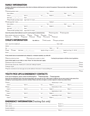 YMCA Child Information Form