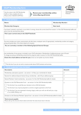 CILIP Membership Renewal Form