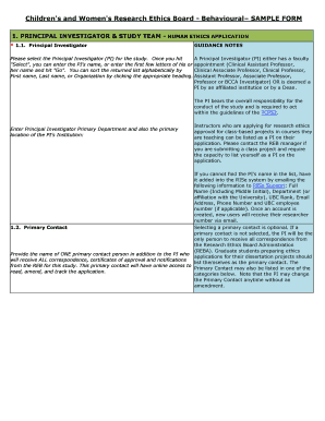 Human Ethics Application for Research