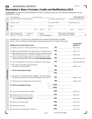 Minnesota Shareholder Income Form