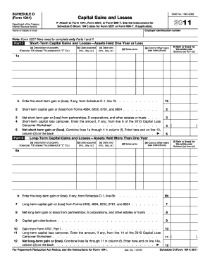 Schedule D Form 1041 Capital Gains and Losses
