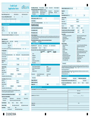 Citibank Credit Card Application Form