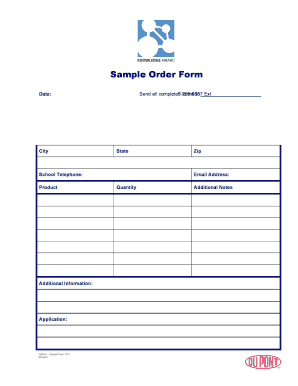 Sample Order Form