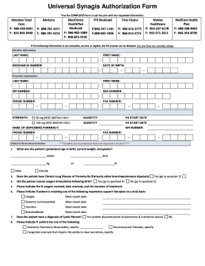 Universal Synagis Authorization Form