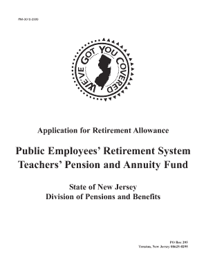 New Jersey Retirement Allowance Application