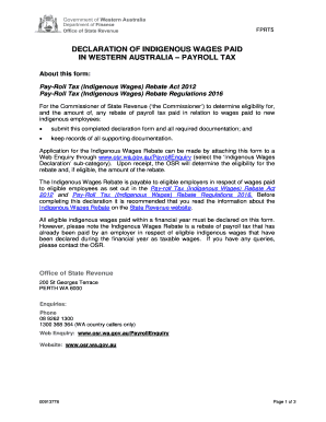 Declaration of Indigenous Wages Paid