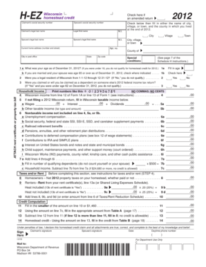 Wisconsin Homestead Credit Form 2012