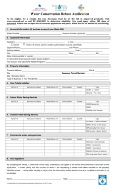 Water Conservation Rebate Application