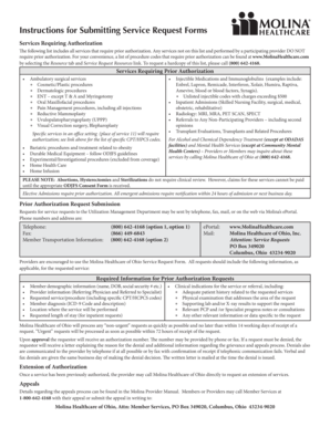 Molina Healthcare Service Request Form