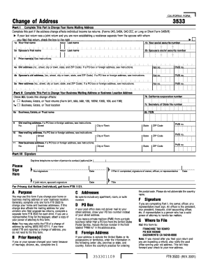 California Form 3533 Change of Address