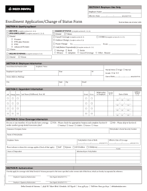 Delta Dental of Arizona Enrollment Application