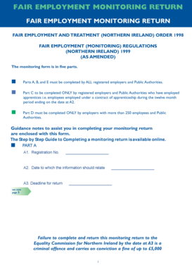 Fair Employment Monitoring Return