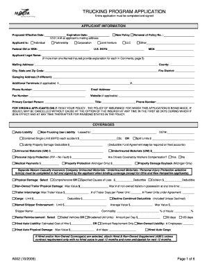 Trucking Program Application