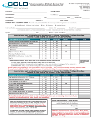Telecommunications & Network Services Order Form