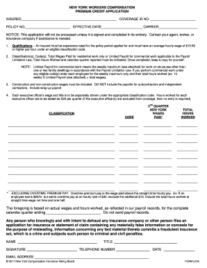 New York Workers Compensation Premium Credit Application