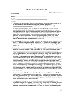 Artists' Management Contract