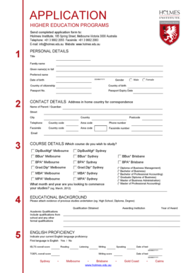 Higher Education Program Application Form
