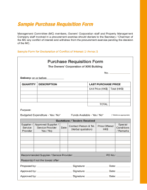 Purchase Requisition Form