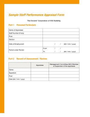 Staff Performance Appraisal Form