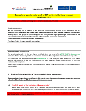 Graduate Career Tracking Questionnaire