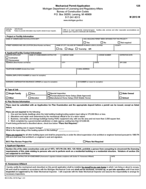 Michigan Mechanical Permit Application