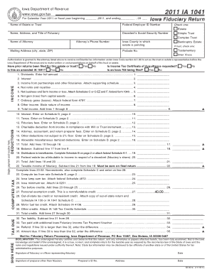 Iowa Fiduciary Income Tax Return 2011