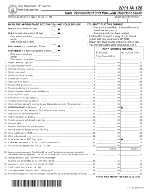 Iowa Nonresident and Part-Year Resident Credit Form