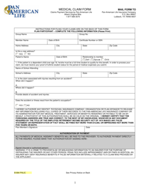 Pan-American Life Medical Claim Form