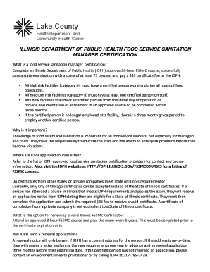 Illinois Food Service Sanitation Manager Certification