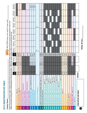 2013 YMCA Camp Registration Form