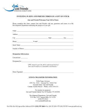 Charitable Stock Donation Form