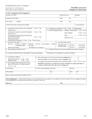 Standard Insurance Disability Claim Form