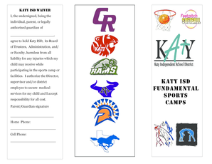 Katy ISD Sports Camp Waiver