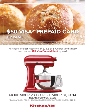 KitchenAid Stand Mixer Rebate Form