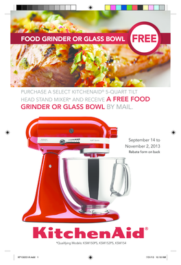 KitchenAid Mixer Rebate Form