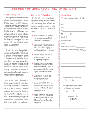 Grow Big Red Participation Form