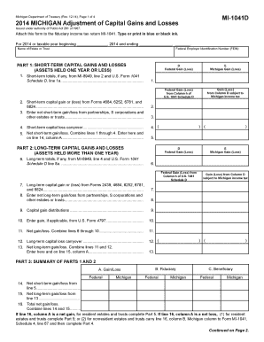 Michigan Capital Gains and Losses Adjustment Form
