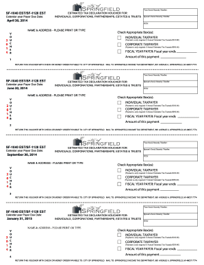 Springfield Estimated Tax Declaration Voucher