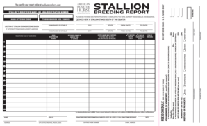 AQHA Stallion Breeding Report
