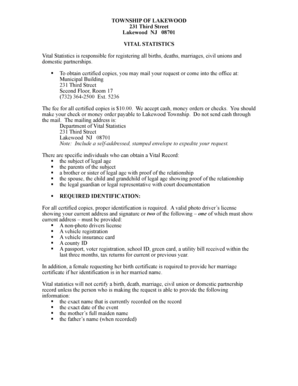 Vital Record Application